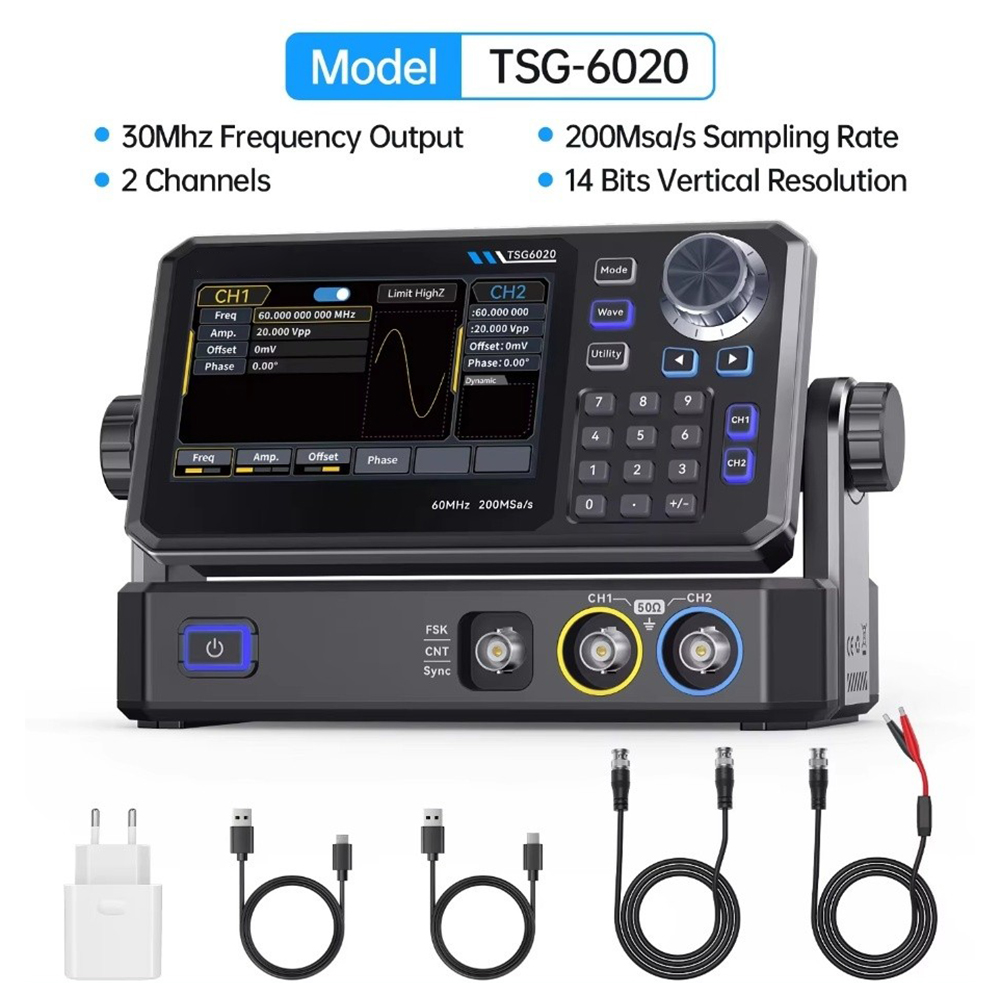 TSG6020 60MHz Dual Channel Fun - đánh giá và giá Dual Channel Arbitrary Waveform Function Generator 60Mhz